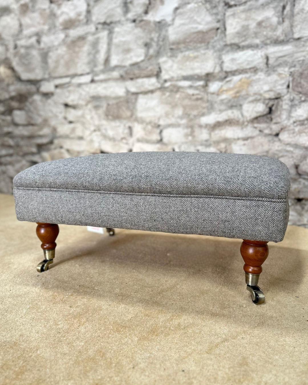 Wool Herringbone Footstool