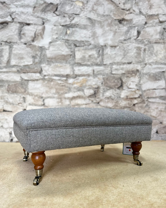 Wool Herringbone Footstool