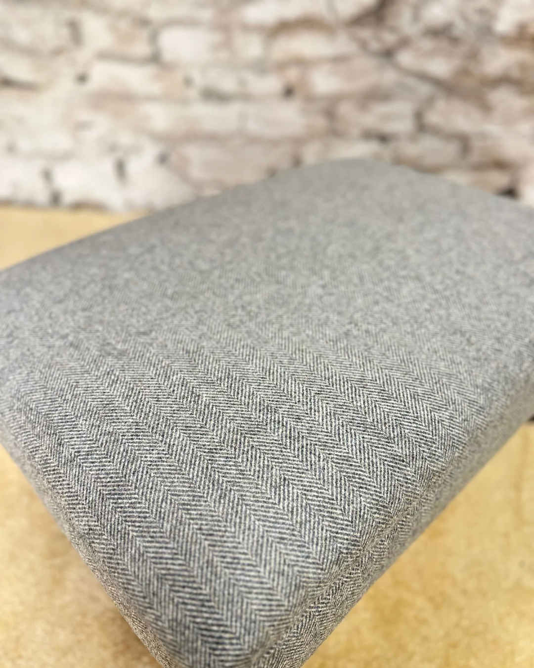 Wool Herringbone Footstool