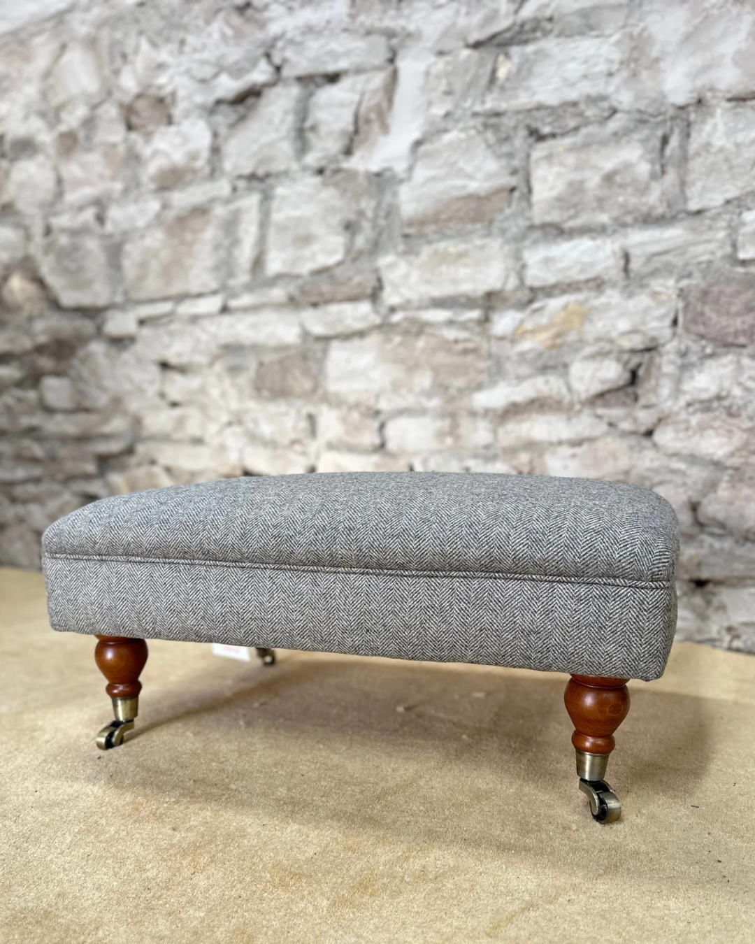 Wool Herringbone Footstool