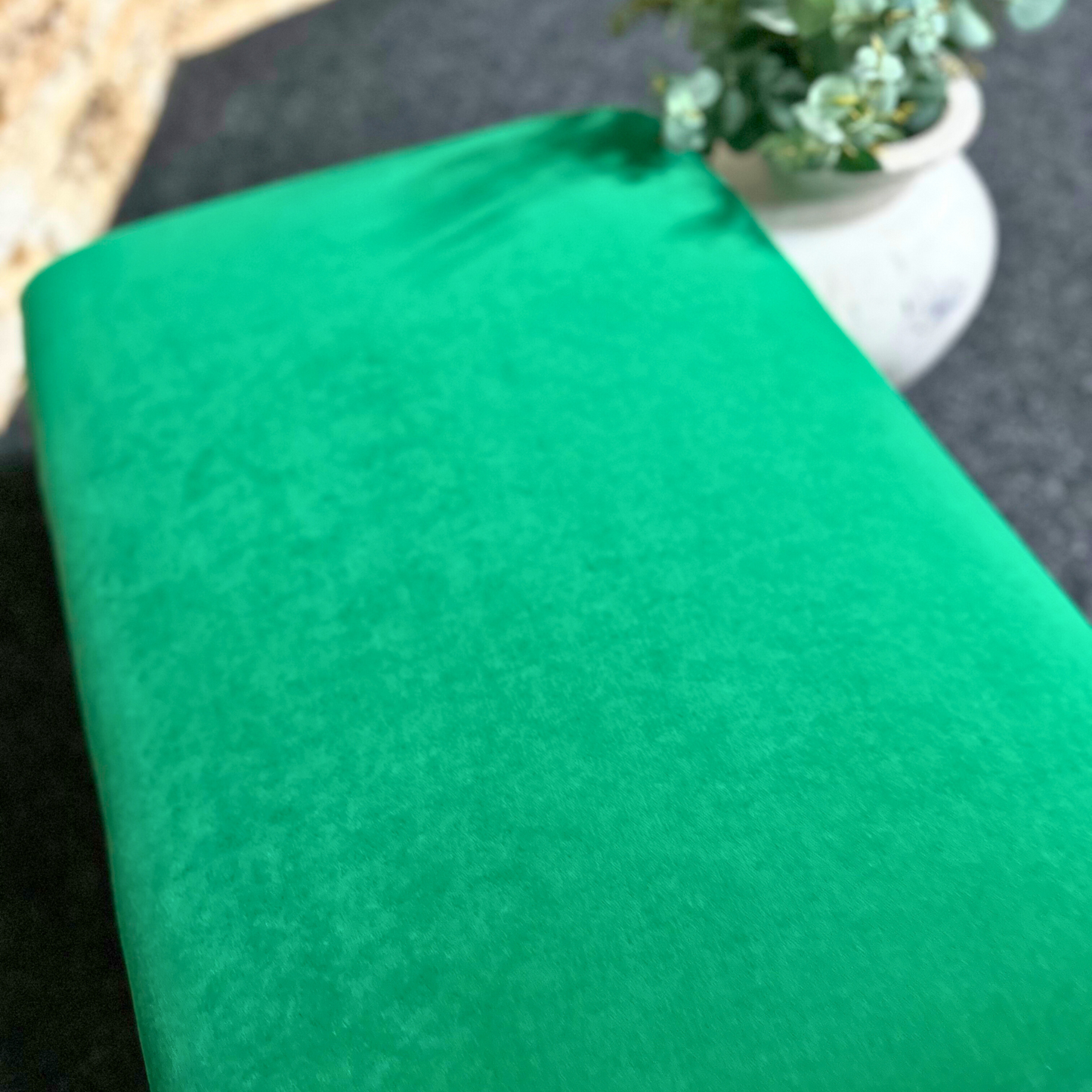 Emerald Velvet Footstool