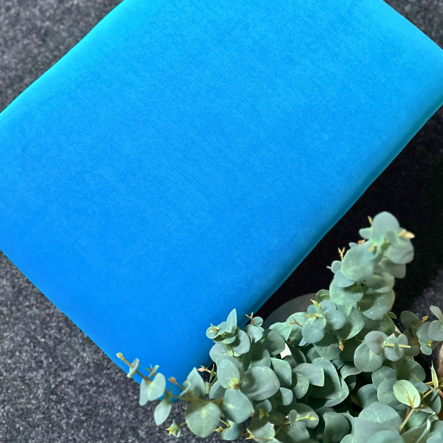 Azure Velvet Footstool
